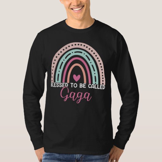 Cute Blessed To Be Called Gaga Rainbow Mom Grandma Tシャツ (正面)