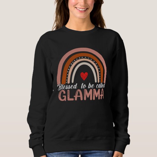 Cute Blessed To Be Called Glamma Rainbow Women Mot スウェットシャツ (正面)
