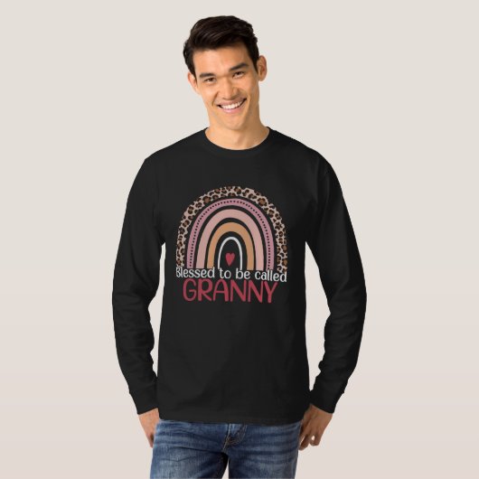 Cute Blessed To Be Called Granny Rainbow Leopard M Tシャツ (正面フル)