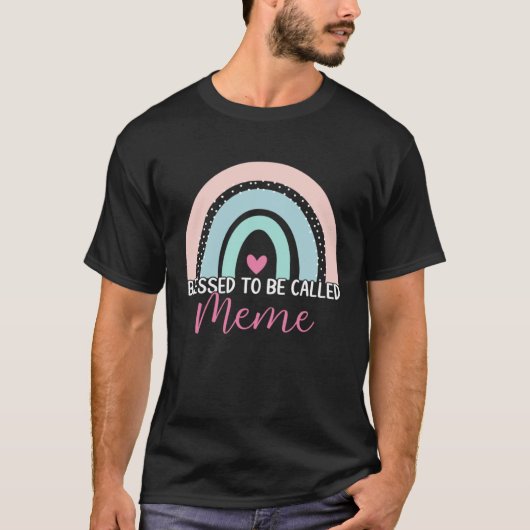 Cute Blessed To Be Called Meme Boho Rainbow Mom Gr Tシャツ (正面)