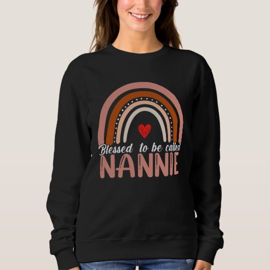 Cute Blessed To Be Called Nannie Rainbow Women Mot スウェットシャツ (正面)
