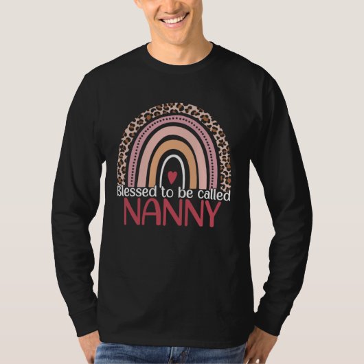 Cute Blessed To Be Called Nanny Rainbow Leopard Mo Tシャツ (正面)