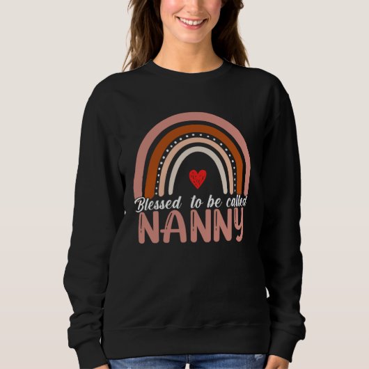 Cute Blessed To Be Called Nanny Rainbow Women Moth スウェットシャツ (正面)
