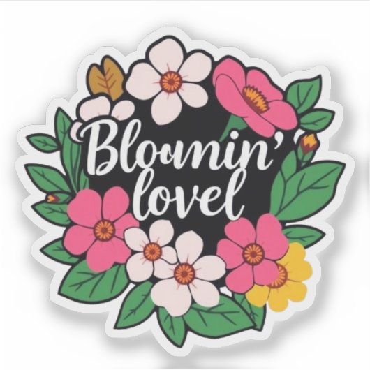Cute Bloomin Lovely Wildflower シール (正面)