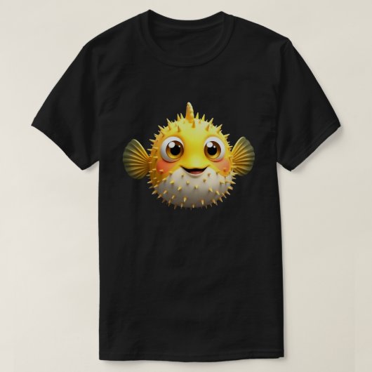Cute Blowfish Easy Halloween Puffer Fish  Tシャツ (デザイン正面)