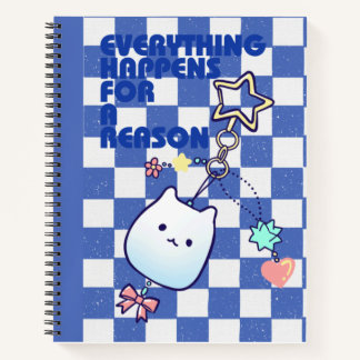 Cute Blue Aesthetic Kawaii Journal, Motivational  ノートブック