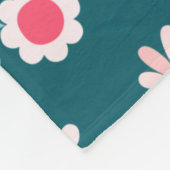 Cute Blue and Pink Personalised Floral Girl's フリースブランケット (角)