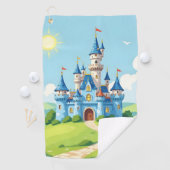 Cute blue and white castle ゴルフタオル (インサイチュ)