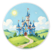 Cute blue and white castle セラミックノブ (正面)