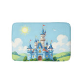 Cute blue and white castle バスマット (正面)