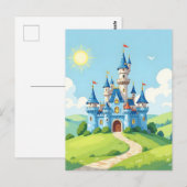 Cute blue and white castle ポストカード (正面/裏面)