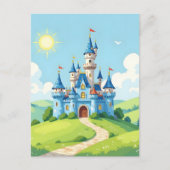Cute blue and white castle ポストカード (正面)