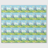 Cute blue and white castle ラッピングペーパー (フラット)