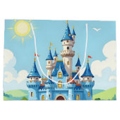 Cute blue and white castle ラージペーパーバッグ (裏面)