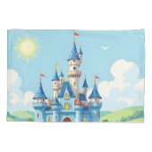 Cute blue and white castle 枕カバー (裏面)