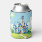 Cute blue and white castle 缶クーラー (缶正面)