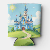 Cute blue and white castle 缶クーラー (正面)