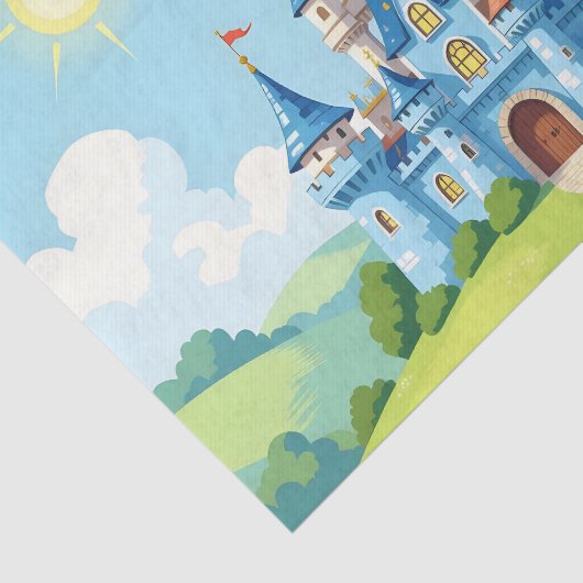 Cute blue and white castle 薄葉紙 (詳細)