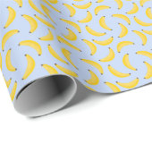 Cute Blue And Yellow Banana Fruit Pattern ラッピングペーパー (ロールコーナー)