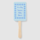 Cute Blue Baby Boy Bunny Feet Easter Baby Shower ハンドファン (裏面)