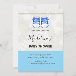 Cute Blue Baby Shower Invitation – Baby Boy Custom 招待状