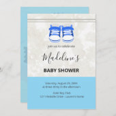 Cute Blue Baby Shower Invitation – Baby Boy Custom 招待状 (正面/裏面)