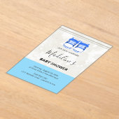 Cute Blue Baby Shower Invitation – Customizable  アクリル招待状 (レイダウン)