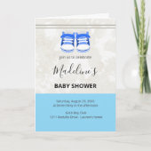 Cute Blue Baby Shower Invitation – Customizable  カード (正面)