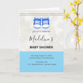 Cute Blue Baby Shower Invitation – Customizable  カード (黄色い花)