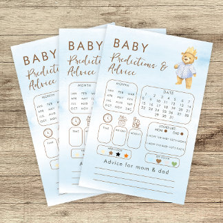 Cute Blue Bear Baby Shower Predictions & Advice