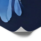 Cute blue bird illustration ポスター (角)