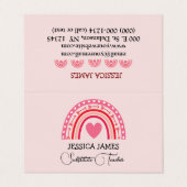  Cute Blue Boho Rainbow Substitute Teacher 名刺 (外部フラット)