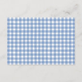 Cute Blue Bow Ribbon Gingham Raffle Diapper エンクロージャーカード (裏面)