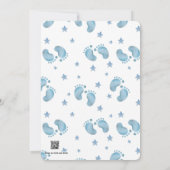 Cute Blue Boy Baby Shower Invitation 招待状 (裏面)