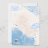 Cute Blue Boy Baby Shower Invitation 招待状 (裏面)