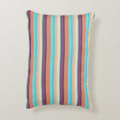 Cute blue brown stripes  アクセントクッション (裏面(縦))