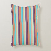 Cute blue brown stripes  アクセントクッション (正面(垂直))