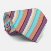 Cute blue brown stripes ネクタイ (ロール)