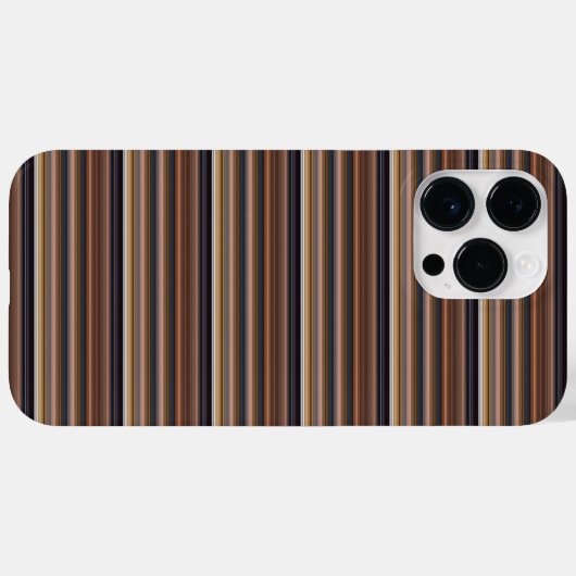 Cute blue brown stripes Case-Mate iPhoneケース (裏面 (横))