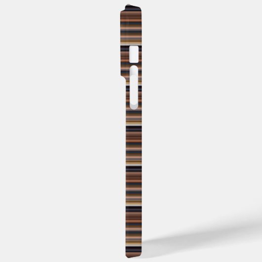 Cute blue brown stripes Case-Mate iPhoneケース (裏面 / 左)
