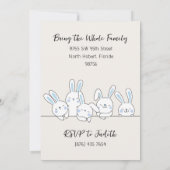 Cute Blue Bunny Boy's 2nd Birthday  招待状 (裏面)