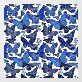 cute blue butterflies with glitter ウィンドウサイン