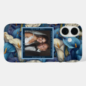 Cute Blue Calla Lilies Fantasy Botanical Wedding Case-Mate iPhoneケース (裏面 (横))