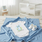 Cute blue cat ベビーボディスーツ