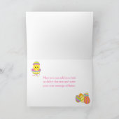 Cute Blue Chevrons Easter Chick Easter Egg Hunt サンキューカード (内部)