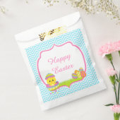 Cute Blue Chevrons Easter Chick Easter Egg Hunt フェイバーバッグ (封をした状態)