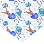 Cute Blue Christmas Reindeer ショートテーブルランナー (コーナー)
