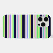 Cute blue colorful stripes iPhoneケース (裏面横)