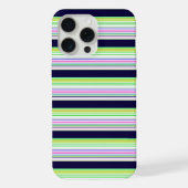 Cute blue colorful stripes iPhoneケース (裏面)