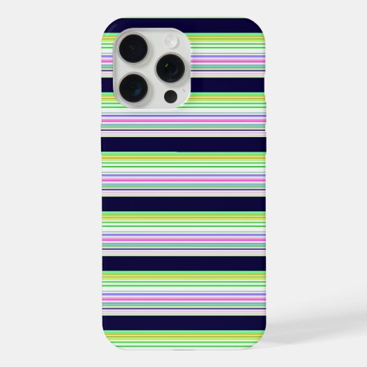 Cute blue colorful stripes iPhoneケース (裏面)